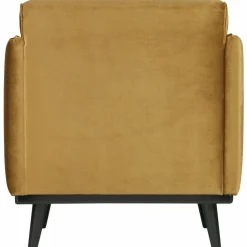 Woood Statement fauteuil met arm fluweel honing geel