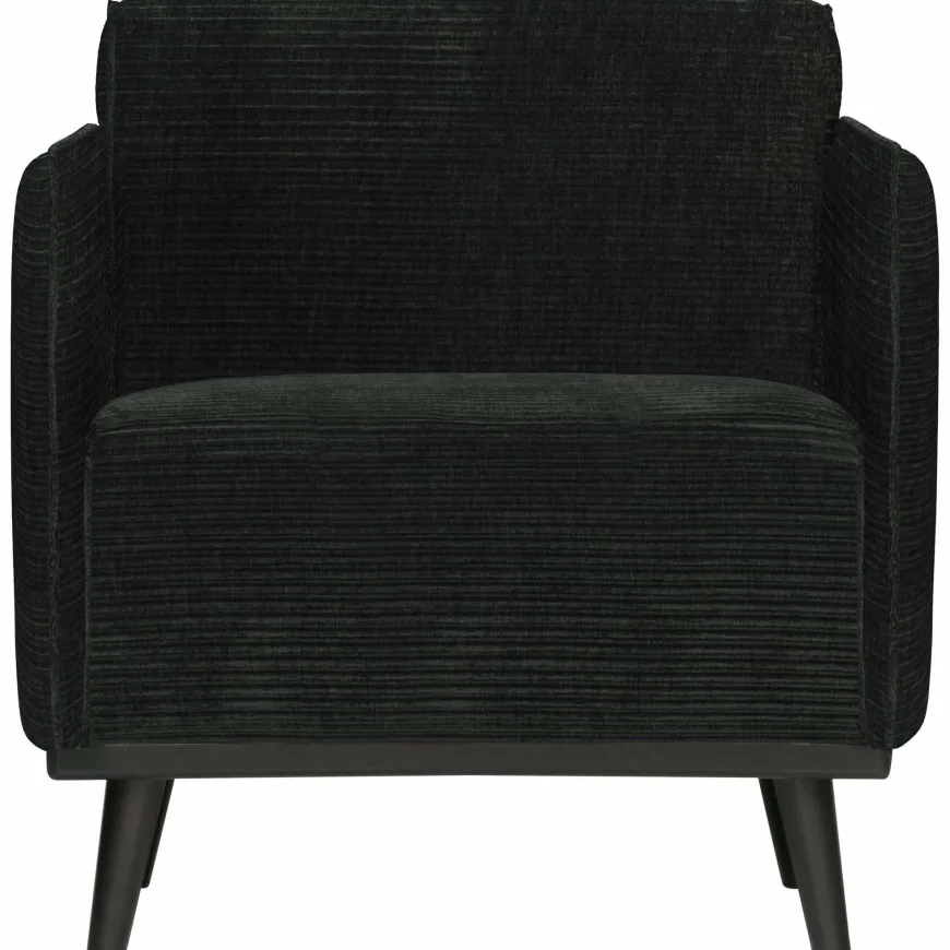 Woood Statement fauteuil met arm brede platte rib graphite