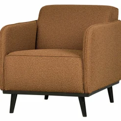 Woood Statement fauteuil met arm bouclé butter