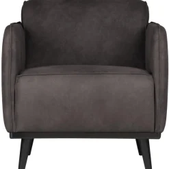 Woood Statement fauteuil met arm lederlook donkergrijs