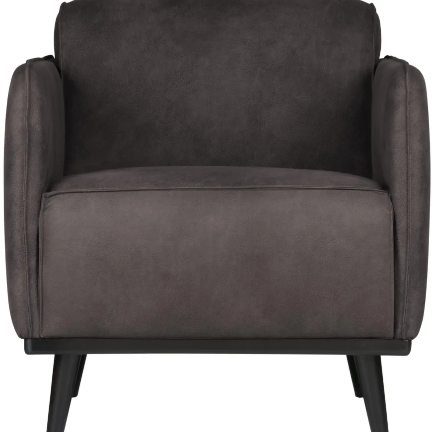 Woood Statement fauteuil met arm lederlook donkergrijs
