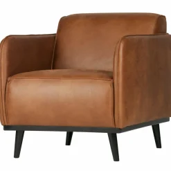 Woood Statement fauteuil met arm lederlook cognac