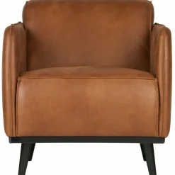 Woood Statement fauteuil met arm lederlook cognac