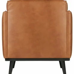 Woood Statement fauteuil met arm lederlook cognac