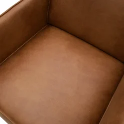 Woood Statement fauteuil met arm lederlook cognac