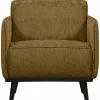 Woood Statement fauteuil met arm structure velvet brass