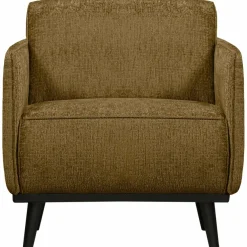 Woood Statement fauteuil met arm structure velvet brass