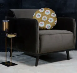 Woood Statement fauteuil met arm fluweel warm groen