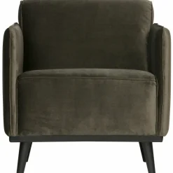 Woood Statement fauteuil met arm fluweel warm groen
