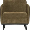 Woood Statement fauteuil met arm brede platte rib rock