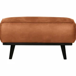 Woood Statement hocker lederlook cognac
