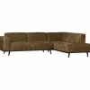 Woood Statement hoekbank rechts structure velvet brass