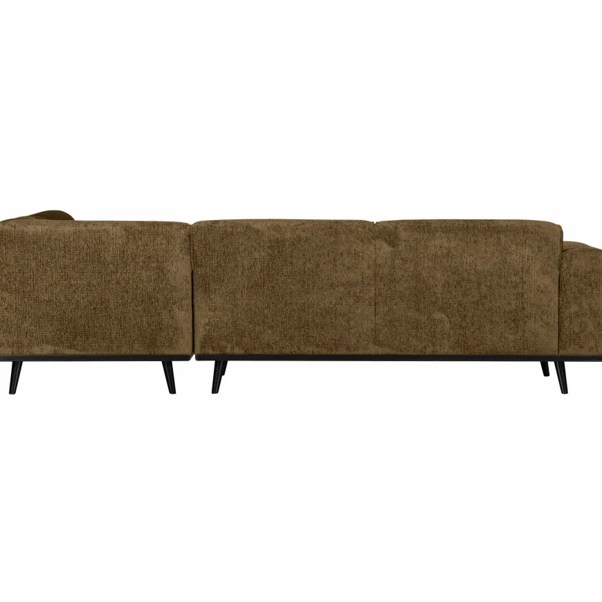 Woood Statement hoekbank rechts structure velvet brass