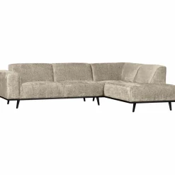 Woood Statement hoekbank rechts structure velvet wheatfield