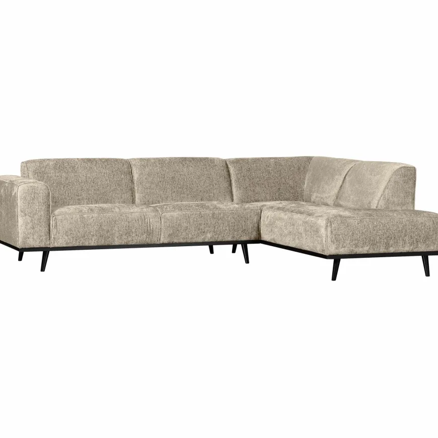 Woood Statement hoekbank rechts structure velvet wheatfield