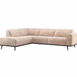 Woood Statement Hoekbank Links Chenille Velvet Naturel