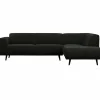 Woood Statement hoekbank rechts platte brede rib graphite