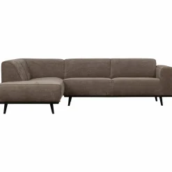 Woood Statement hoekbank links platte brede rib taupe