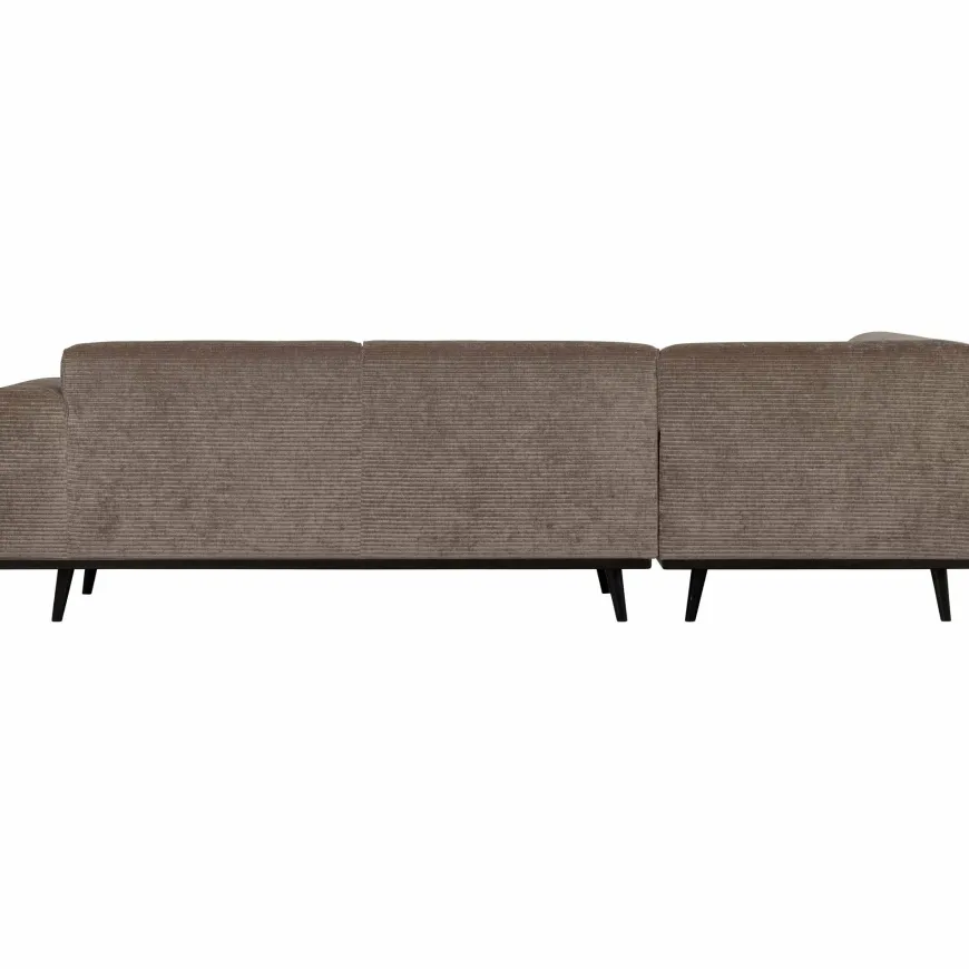 Woood Statement hoekbank links platte brede rib taupe