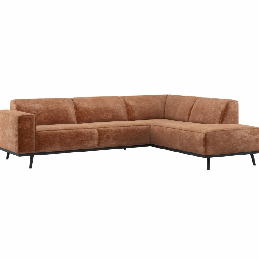 Woood Statement Hoekbank Rechts Chenille Velvet Terra