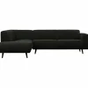 Woood Statement hoekbank links platte brede rib graphite