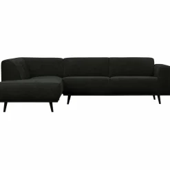 Woood Statement hoekbank links platte brede rib graphite