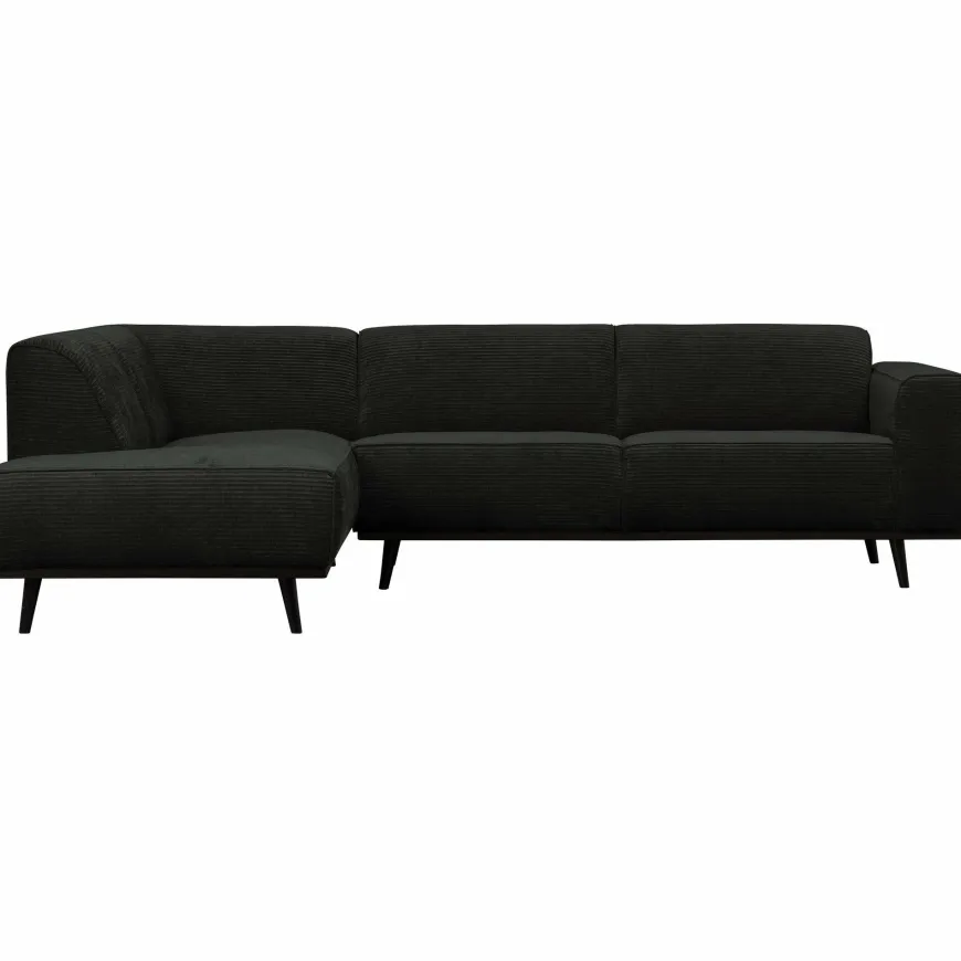 Woood Statement hoekbank links platte brede rib graphite