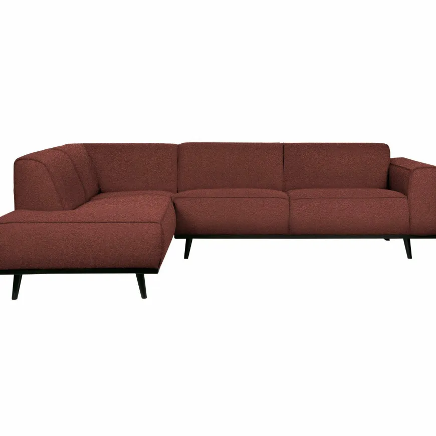 Woood Statement hoekbank links bouclé chestnut
