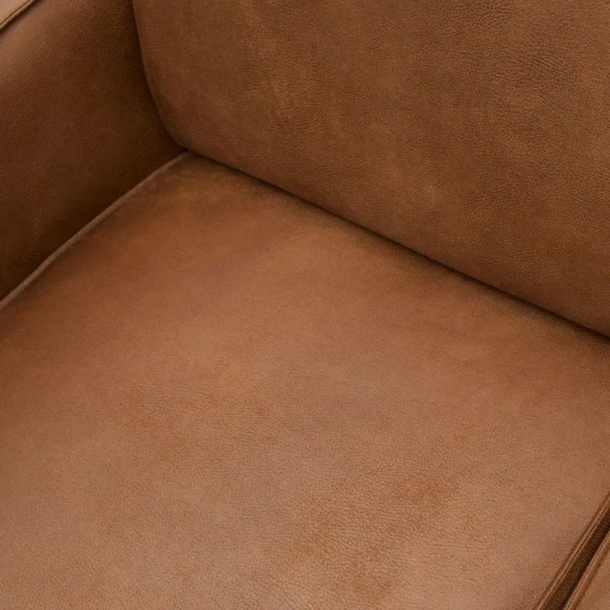 Woood Statement hoekbank links lederlook cognac