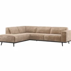 Woood Statement Hoekbank Links Chenille Velvet Taupe