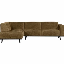 Woood Statement hoekbank links structure velvet brass