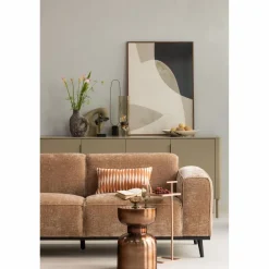 Woood Statement Hoekbank Links Chenille Velvet Perzikroze