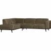 Woood Statement hoekbank links structure velvet bonsai