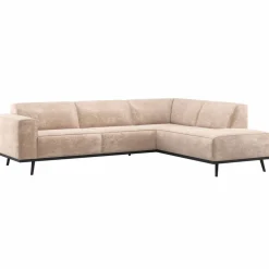 Woood Statement Hoekbank Rechts Chenille Velvet Naturel