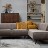 Woood Statement hoekbank rechts platte brede rib taupe