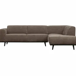 Woood Statement hoekbank rechts platte brede rib taupe