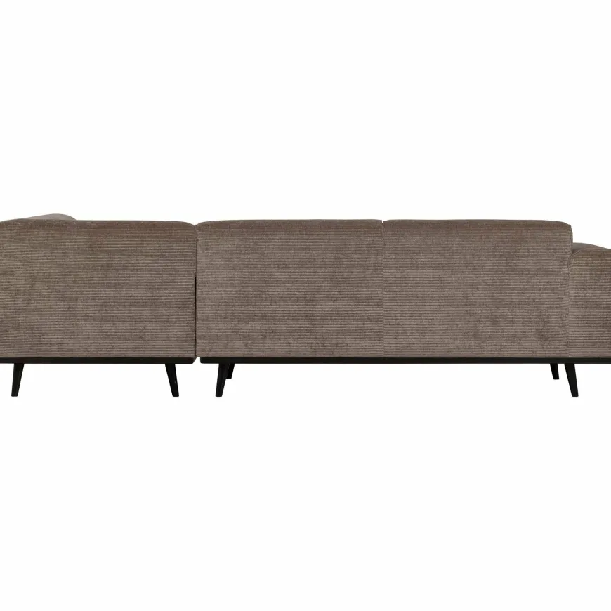 Woood Statement hoekbank rechts platte brede rib taupe