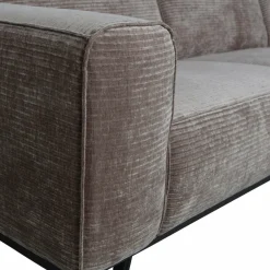 Woood Statement hoekbank rechts platte brede rib taupe