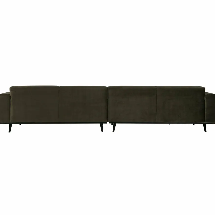 Woood Statement xl 4-zits bank 372 cm fluweel warm groen