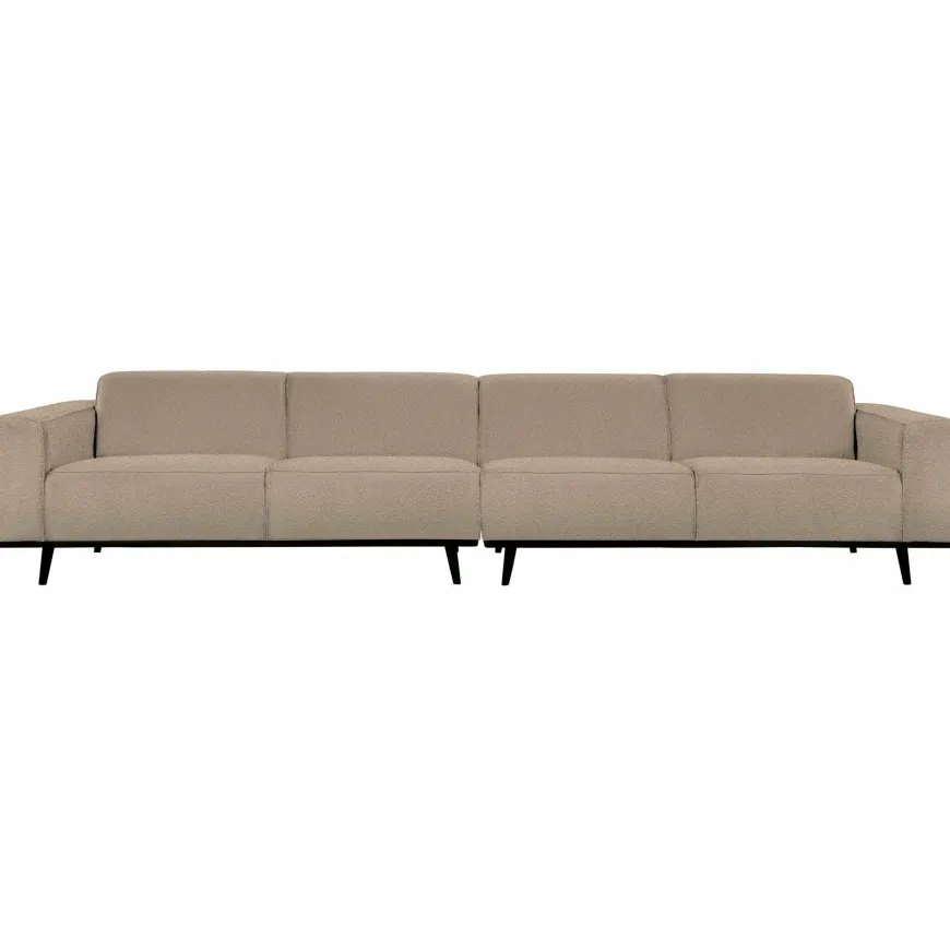Woood Statement xl 4-zits bank 372 cm bouclé beige