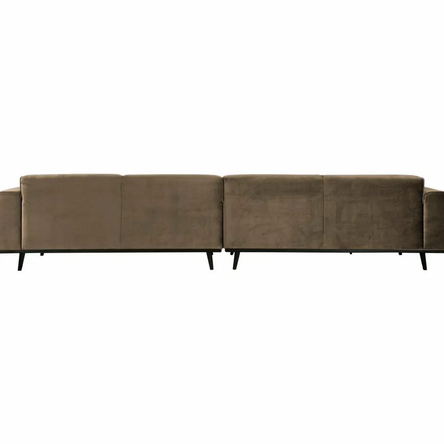 Woood Statement xl 4-zits bank 372 cm fluweel taupe