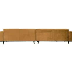 Woood Statement xl 4-zits bank 372 cm fluweel honing geel
