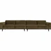 Woood Statement xl 4-zits bank 372 cm platte brede rib rock