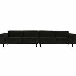 Woood Statement xl 4-zits bank 372 cm platte brede rib graphite