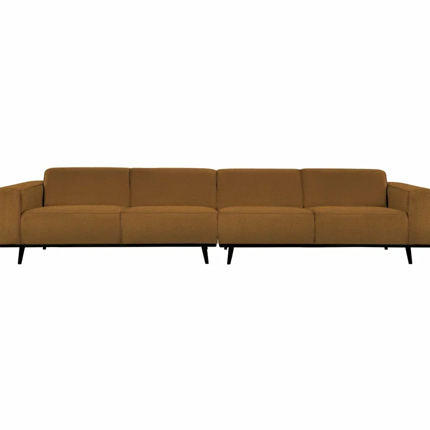 Woood Statement xl 4-zits bank 372 cm bouclé butter