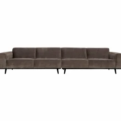 Woood Statement xl 4-zits bank 372 cm platte brede rib taupe