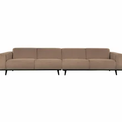 Woood Statement xl 4-zits bank 372 cm bouclé nougat
