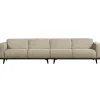 Woood Statement xl 4-zits bank 372 cm structure velvet wheatfield