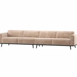 Woood Statement Xl 4-Zits Bank 372 Cm Chenille Velvet Naturel