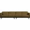 Woood Statement xl 4-zits bank 372 cm structure velvet brass